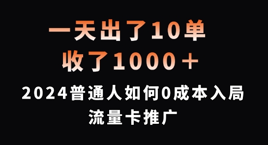 一天出了10单，收了1000+，2024普通人如何0成本入局流量卡推广【揭秘】-文强博客