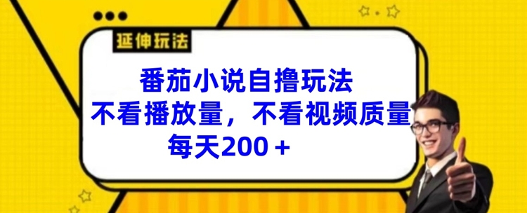 番茄小说自撸玩法，不看播放量，不看视频质量，每天200+【揭秘】-文强博客