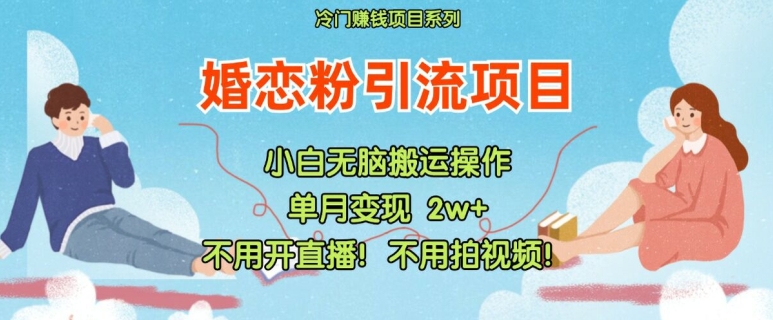 小红书婚恋粉引流，不用开直播，不用拍视频，不用做交付【揭秘】-文强博客