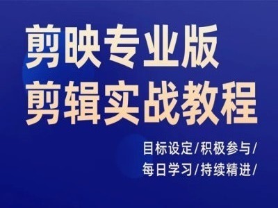 剪映专业版剪辑实战教程，目标设定/积极参与/每日学习/持续精进-文强博客