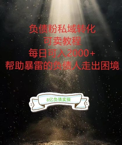 负债粉掘金计划，帮助负债者解决问题，债务规划，债务重组，最好的变现方式【揭秘】-文强博客