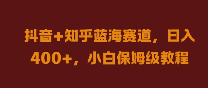 抖音+知乎蓝海赛道，日入几张，小白保姆级教程【揭秘】-文强博客