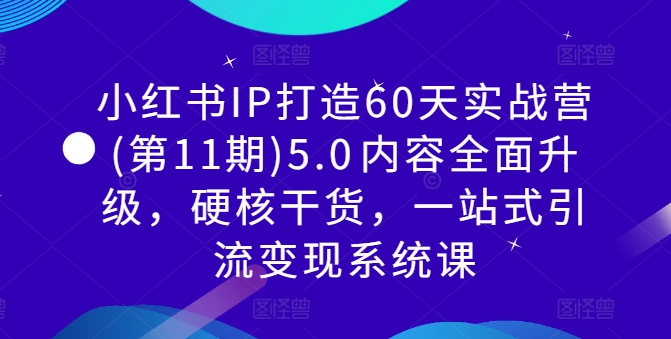 小红书IP打造60天实战营(第11期)5.0​内容全面升级，硬核干货，一站式引流变现系统课-文强博客