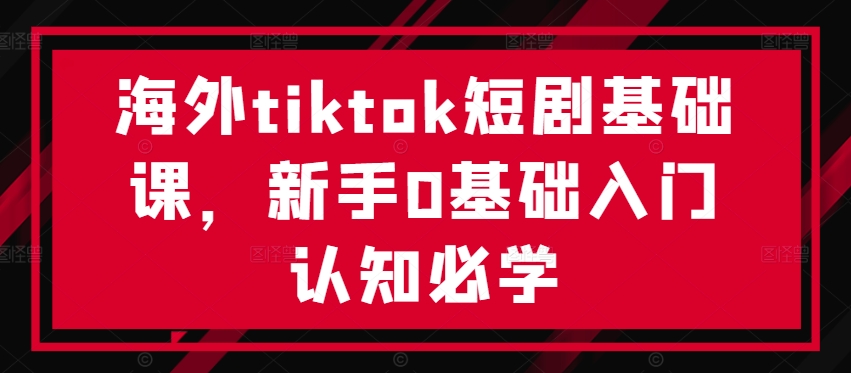 海外tiktok短剧基础课，新手0基础入门认知必学-文强博客